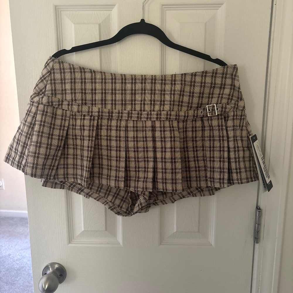 Madden Girl Micro Skort Plaid Buckle Y2K punk L